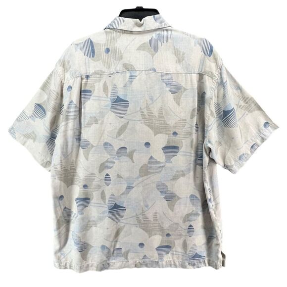 Tommy Bahama Shirt Mens Large Blue Silk Floral Camp Button Up Casual Hawaiian - Picture 4 of 13